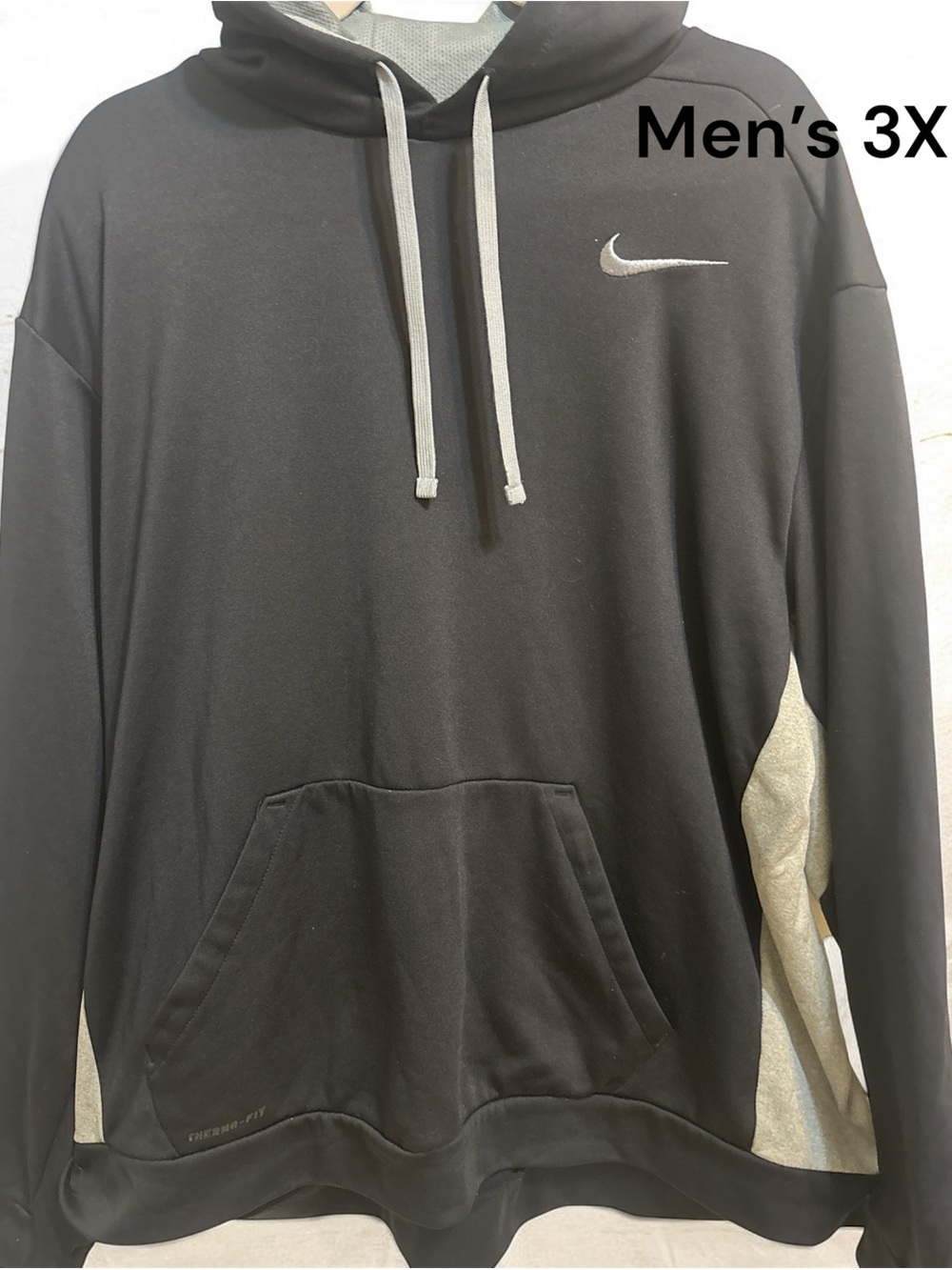 Nike Black Hoodie with Gray Panels and Swoosh